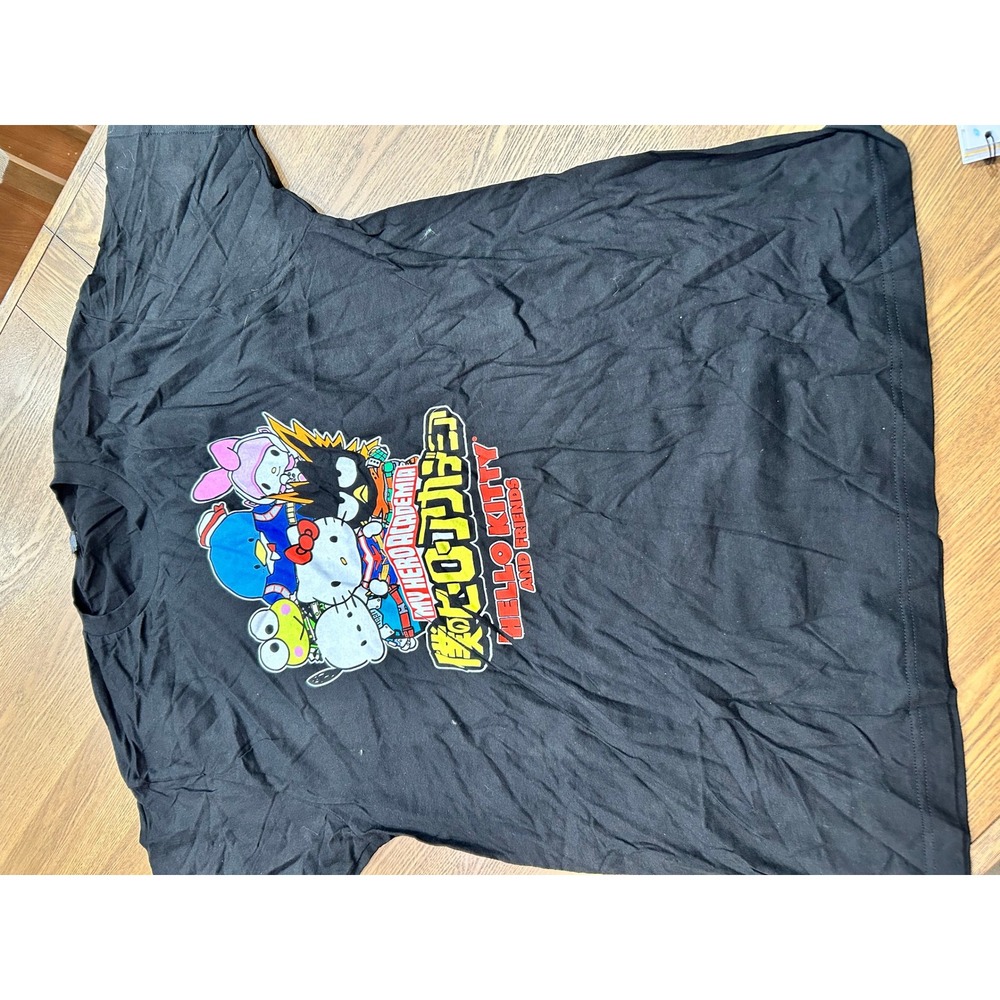 Hello Kitty My Hero Academia Black T-Shirt Anime Manga‎ Graphic Tee XL